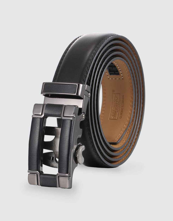 Point Square Leather Ratchet Belt